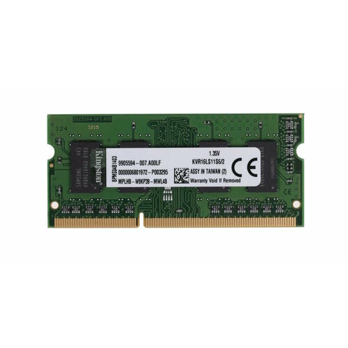 Оперативная память Kingston ValueRAM 2 ГБ DDR3L 1600 МГц SODIMM CL11 KVR16LS11S6/2 оперативная память foxline 4 гб ddr3l 1600 мгц sodimm cl11 fl1600d3s11sl 4g