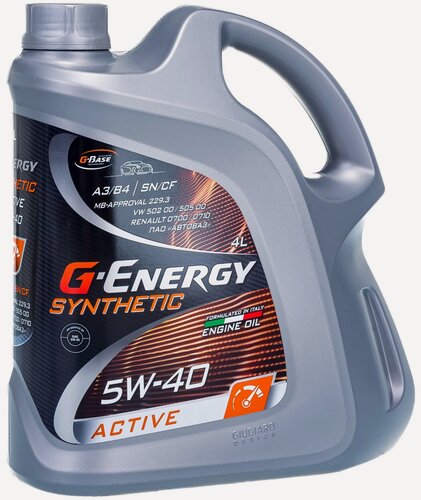 Изображение товара Синтетическое моторное масло G-Energy Synthetic Active 5W-40, 4 л, 3.6 кг, 1 шт
