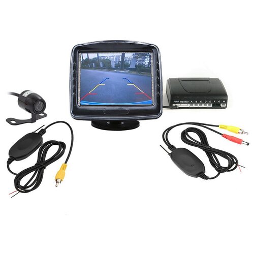 Беспроводная камера заднего вида с монитором 3.5 дюйма для автомобиля MasterPark 601-W - камера и монитор заднего хода