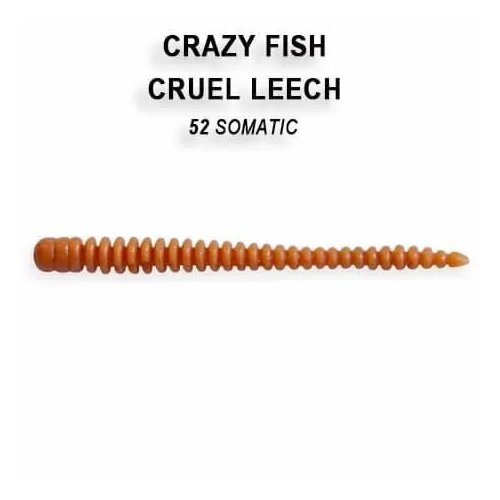 Силиконовая приманка мягкая съедобная Crazy Fish Cruel Leech 2.2 55 мм 8-55-52-6 8 шт. приманка crazy fish cruel leech 5 1 42 130 10d 6 силиконовые приманки crazy fish