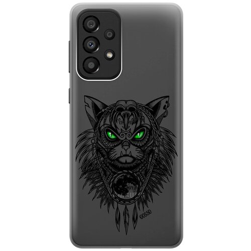 Силиконовый чехол на Samsung Galaxy A33 5G, Самсунг А33 5Г с 3D принтом Shaman Cat прозрачный чехол книжка на samsung galaxy a33 5g самсунг а33 5г с 3d принтом disgruntled cat золотистый