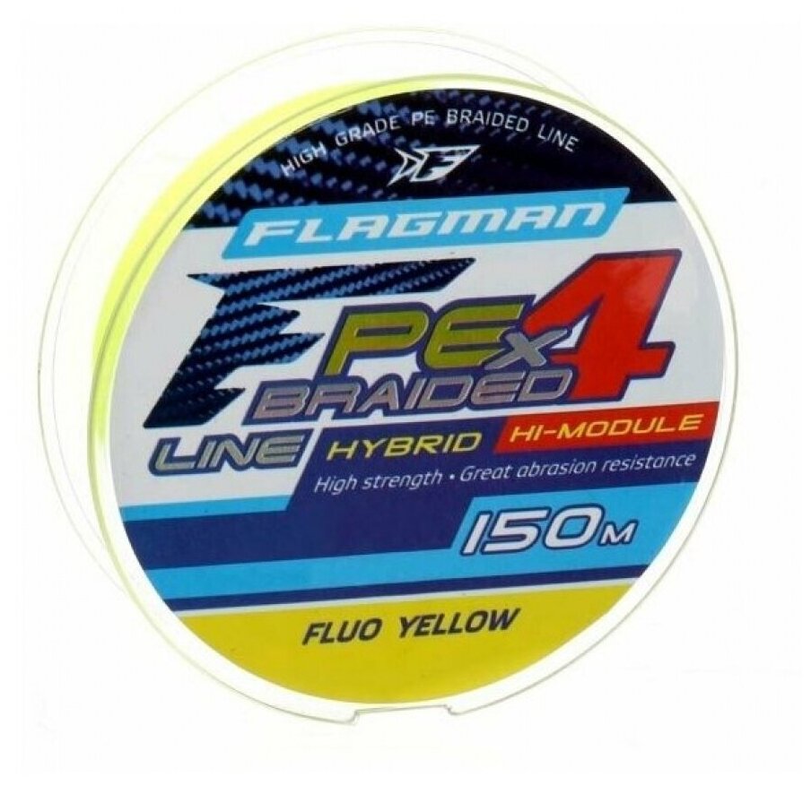 Шнур FLAGMAN PE Hybrid F4 150м Fluo Yellow
