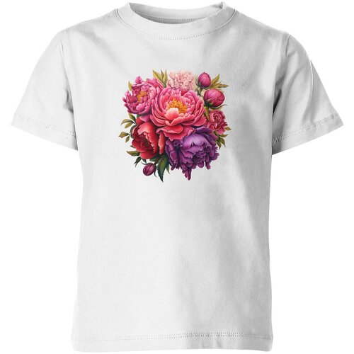Футболка Us Basic, размер 12, белый детская футболка девушка и пионы минимализм 164 темно розовый