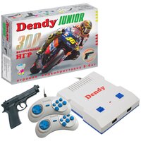 Игровая приставка Dendy Junior 300 встроенных игр (8 бит) со световым пистолетом / Ретро консоль Денди / Для телевизора