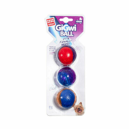 GiGwi игрушка для собак Три мяча с пищалкой, 4 шт. игрушка для собак три мяча с пищалкой 8см серия gigwi ball originals