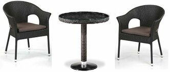 Комплект плетеной мебели Афина-мебель кофейны T601/Y79A-W53 Brown (2+1)