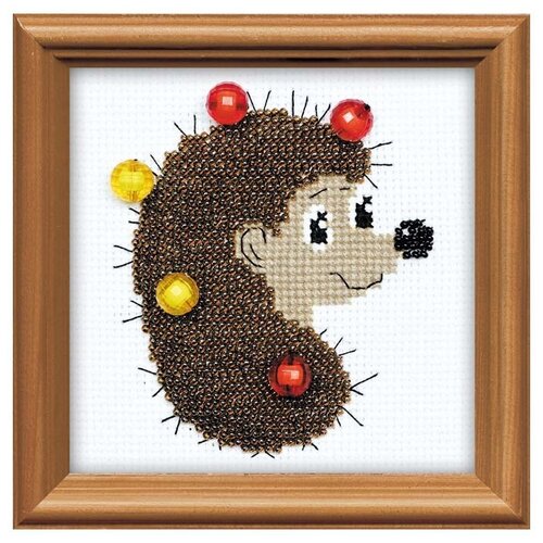 фото Набор для вышивания бисером "ежик с яблоками", 10 см х 10 см риолис