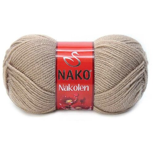 Пряжа Nako Nakolen | Пряжа Nako Nakolen - 257 кофе с молоком | 5шт упаковка | Акрил: 51%, Шерсть: 49%