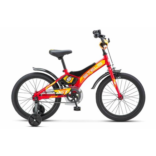 Детский велосипед STELS Jet 18 (Z010) красный, рама 10, дополнительные колеса