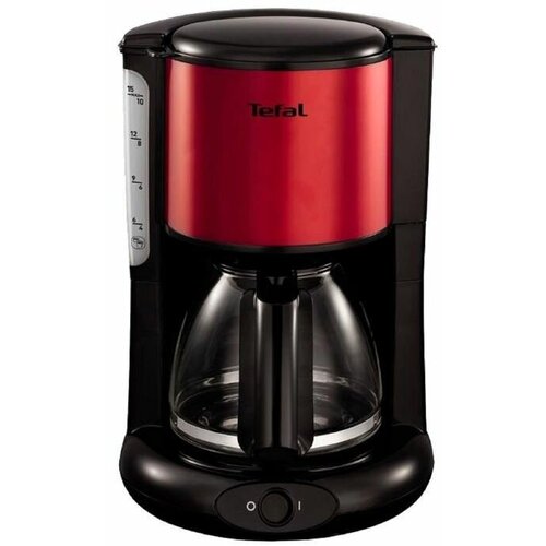 Кофеварка Tefal CM 361Е38, капельная, 1000 Вт, 1.25 л, чёрно-красная