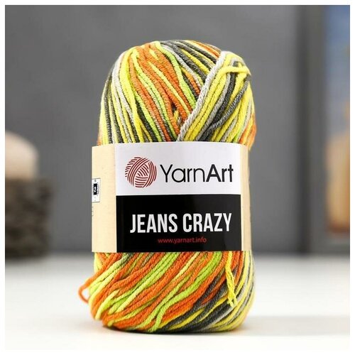 Пряжа 'Jeans crazy' 55 хлопок, 45 акрил 160м/50гр (7201 принт)