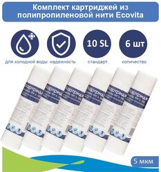 Картридж полипропиленовый Ecovita TPP 5 10SL для холодной воды - 6 шт.