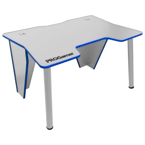 Геймерский стол вектор белый/синий
