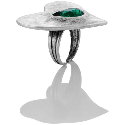 Кольцо L'attrice di base, кристалл, размер 19, зеленый дизайнерское кольцо с красным кристаллом универсального размера