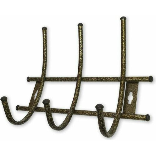 Вешалка для одежды лиана бронза, 3 крючка (ВМ-123)