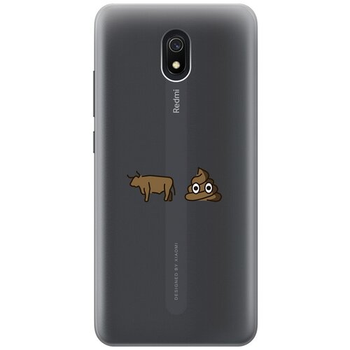 Силиконовый чехол с принтом Bull Shit для Xiaomi Redmi 8A / Сяоми Редми 8А силиконовый чехол на xiaomi redmi 8a сяоми редми 8а с 3d принтом floral unicorn прозрачный