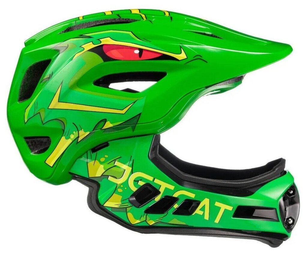 Шлем - JETCAT - Raptor SE - размер "М" (53-58см) - Green Dragon - FullFace - защитный - велосипедный - велошлем - детский
