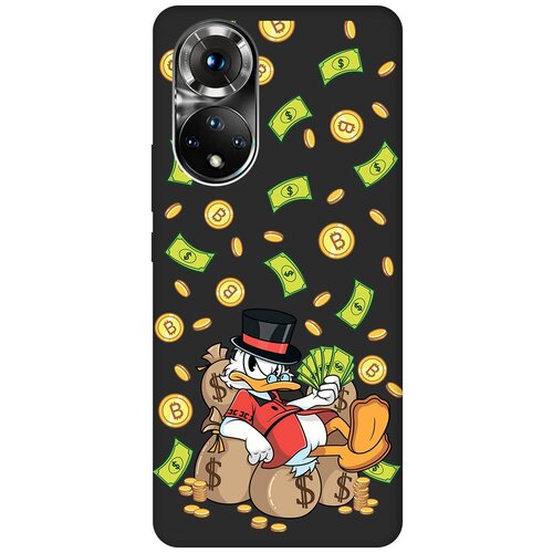 Матовый чехол Rich Scrooge для Honor 50 / Huawei Nova 9 / Хонор 50 / Хуавей Нова 9 с 3D эффектом черный дизайнерский пластиковый чехол для huawei nova 9 honor 50 креативный принт