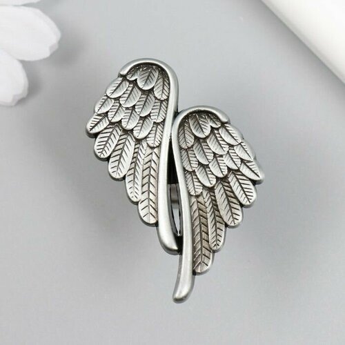 Ручка для шкатулки металл Крылья ангела состаренное серебро