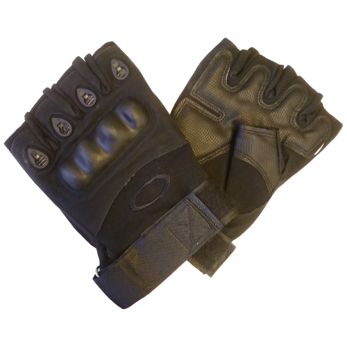 Перчатки тактические/ мотоперчатки с обрезанными пальцами, черные