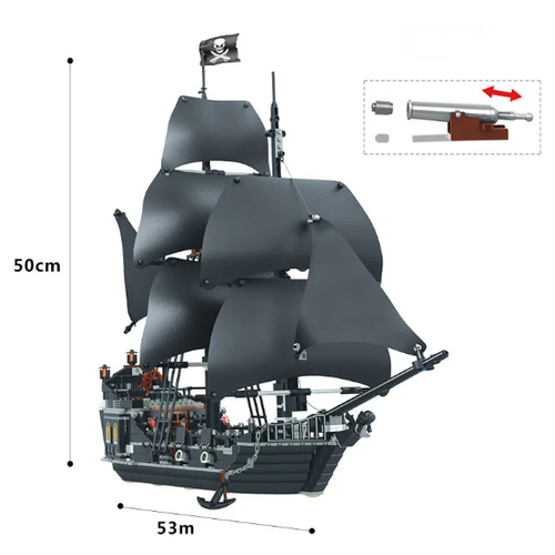 Pirates of the Caribbean Конструктор Пираты Карибского моря Черная жемчужина 6002, 875 дет. сборная модель корабль капитана джека воробья чёрная жемчужина