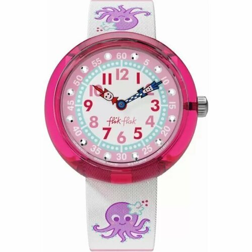 Наручные часы swatch, кварцевые, корпус пластик, ремешок текстиль, красный, белый