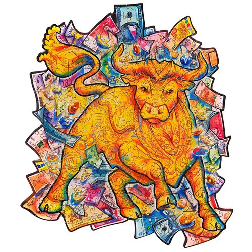 Деревянный пазл Unidragon Процветающий бык (25 × 29 см, 211 дет.)