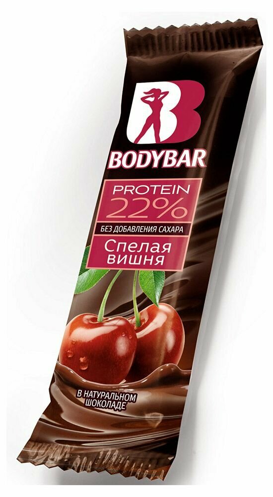 Батончик Bodybar Protein 22% вишня в горьком шоколаде, 50 г, 6 шт