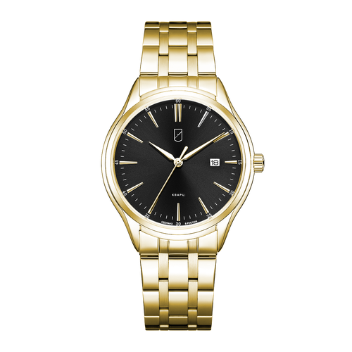 Наручные часы УЧЗ 3008В-7, черный, золотой