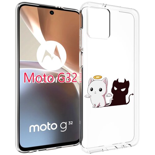 Чехол MyPads котик-с-злой-тенью для Motorola Moto G32 задняя-панель-накладка-бампер
