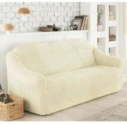 Чехол на диван трехместный без оборки, на резинке, универсальный, с подлокотниками, накидка дивандек на диван