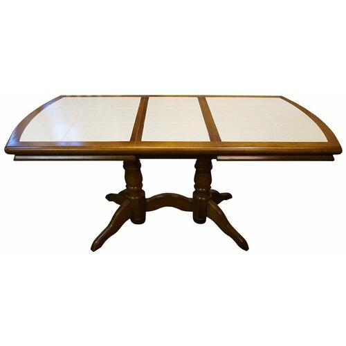 Стол из дерева с керамической плиткой №15