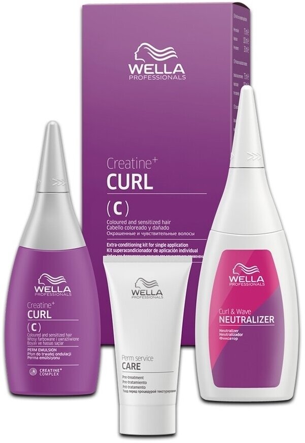 Wella Professionals / Набор для окрашенных и чувствительных волос Creatine+ Curl, 30/75/100 ml