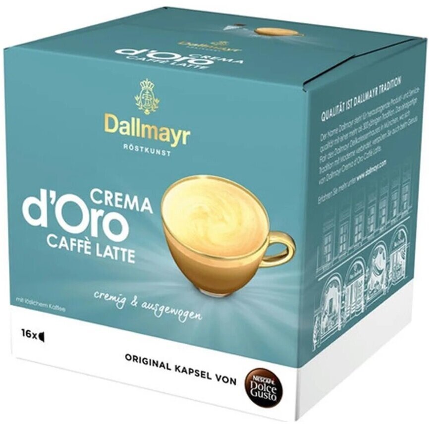 Кофе капсульный Nescafe Dolce Gusto Dallmmayr Crema d'Oro Caffe Latte, 16 капсул (16 порций) - фотография № 3