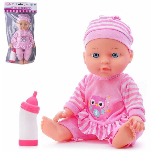 Развивающая игрушка кукла пупс с одеждой для девочки, рост 27 см, с бутылочкой, 2 цвета, HX807A-43/HX807A-38/143083