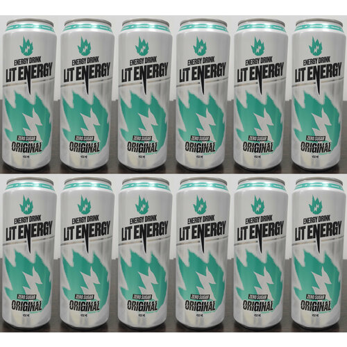 Энергетический напиток Lit Energy Zero (Лит Энерджи Без сахара) 0.45 л ж/б упаковка 12 штук