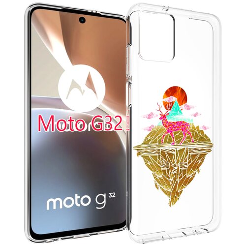 Чехол MyPads розовый олень абстракция для Motorola Moto G32 задняя-панель-накладка-бампер чехол mypads акварель абстракция для motorola moto g32 задняя панель накладка бампер