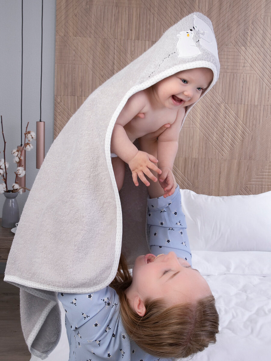 Полотенце детское с капюшоном 80x80 см для новорожденного - фотография № 13