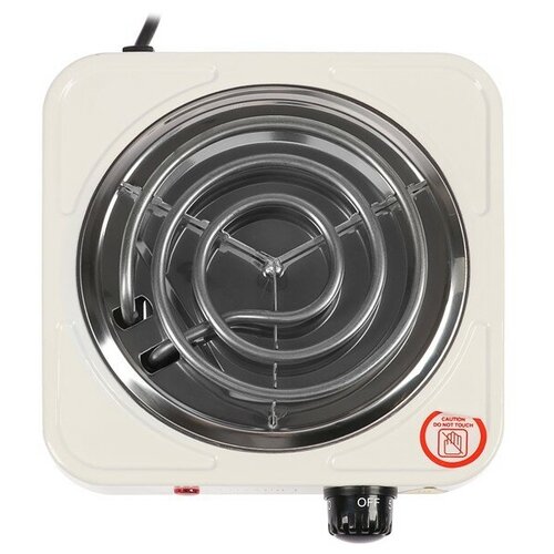 Плитка электрическая LuazON LHP-001 1 конфорка 1000 Вт нагреватель спираль белая 94200₽