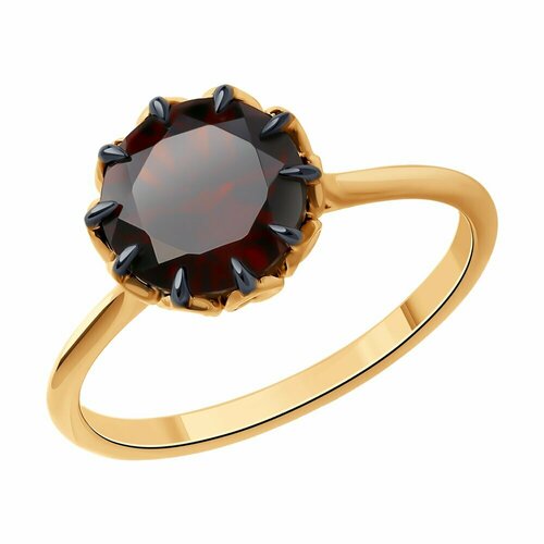 Кольцо Diamant, красное золото, 585 проба, гранат, размер 19