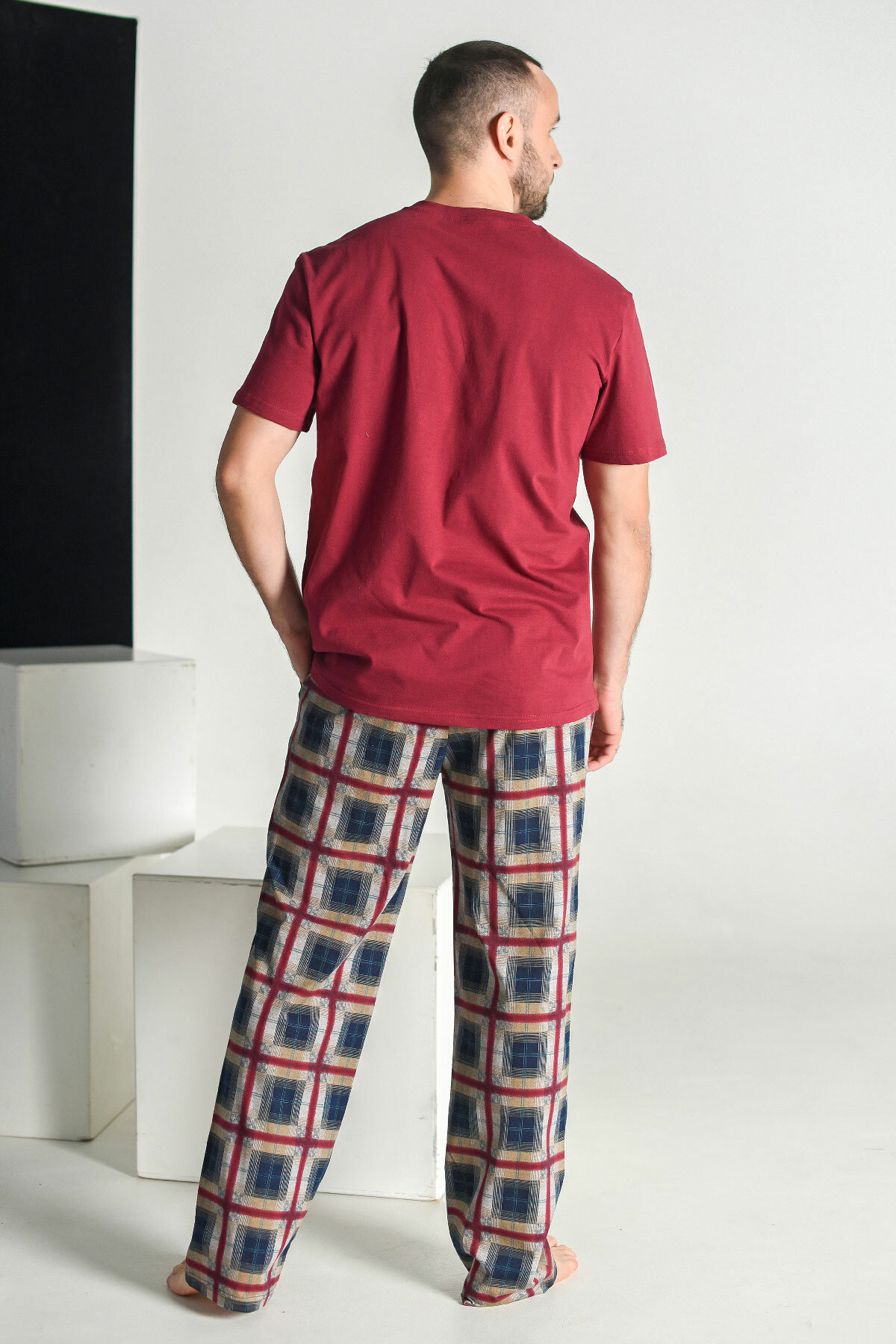 Мужская пижама Пижон Бордовый 54 Кулирка Оптима трикотаж - фотография № 6
