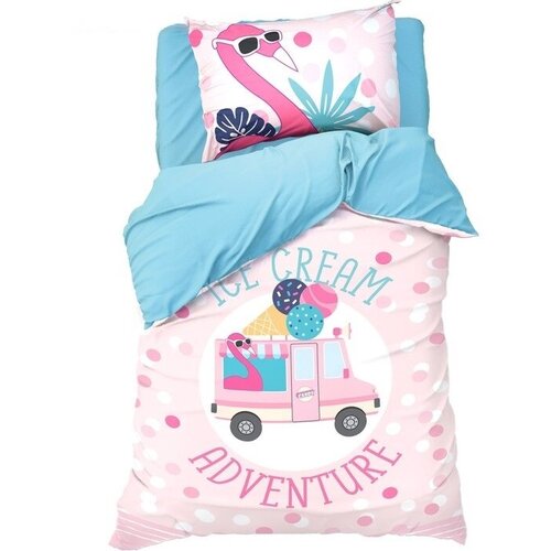 Постельное Белье 1.5-спальное Бязь (50х70 1 шт) Этель Pink dreams (розовый и голубой)