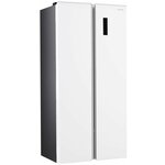 Холодильник WILLMARK SBS-647NFIW (477л, Side-By-Sidе, инв. компр, Total NoFrost, LEDдисп, A+, белый.) - изображение