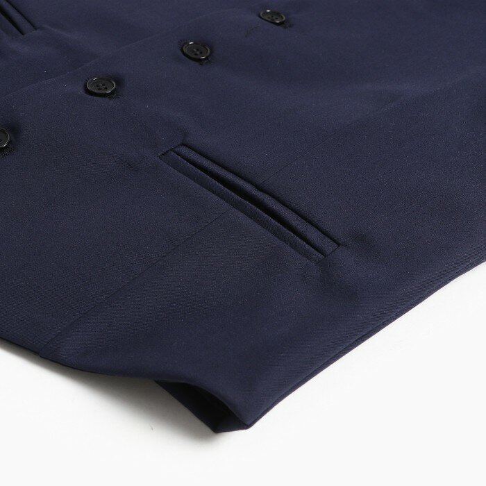 Костюм (жилет/ брюки) для мальчиков, цвет тёмно-синий, рост 160см