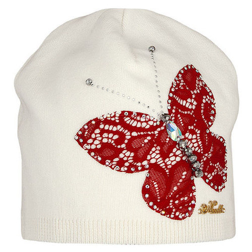 Шапка бини mialt, размер 54-56, белый, красный шапка ska демисезон лето размер 56 60 белый