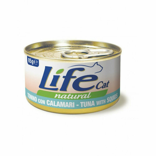 Консервы для кошек Lifecat Тунец с кальмаром в бульоне 85 г