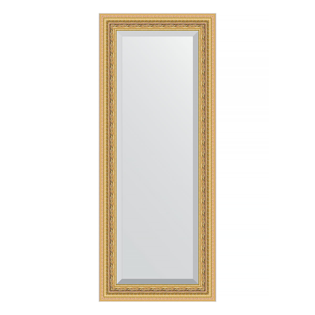 Зеркало настенное с фацетом EVOFORM в багетной раме сусальное золото, 55х135 см, для гостиной, прихожей, кабинета, спальни и ванной комнаты, BY 1254