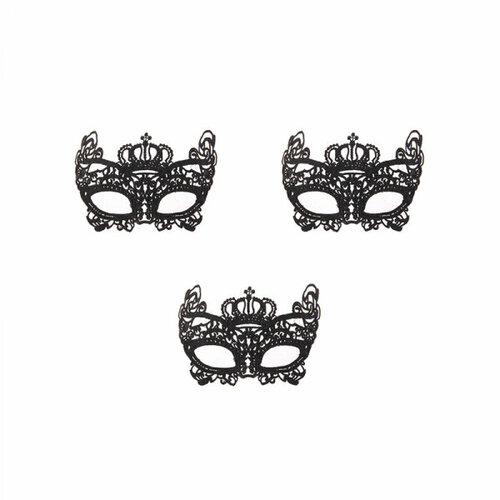 Карнавальная маска черная ажурная Экзотика кружевная (Набор 3 шт.) карнавальная маска тень ажурная