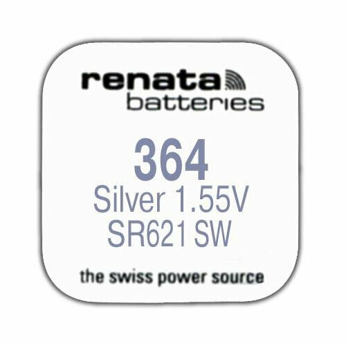 R (SR 621 SW, 1.55V, 22mAh, 6.8x2.1mm)(батарейка для часов), RENATA 364 (20 шт.)