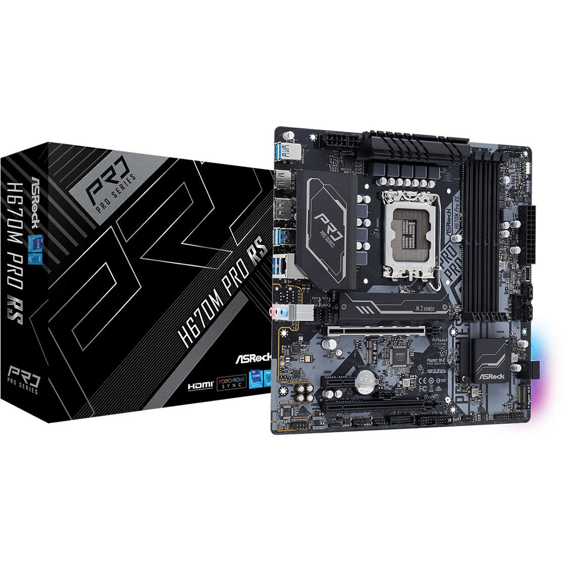 Материнская плата Asrock H670M PRO RS, Soc-1700, mATX - фото №9